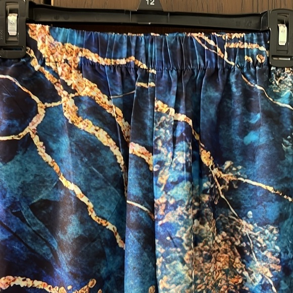 Misslook polyester blue and gold pull-on lounging pants. Size Small NWOT - Picture 2 of 8